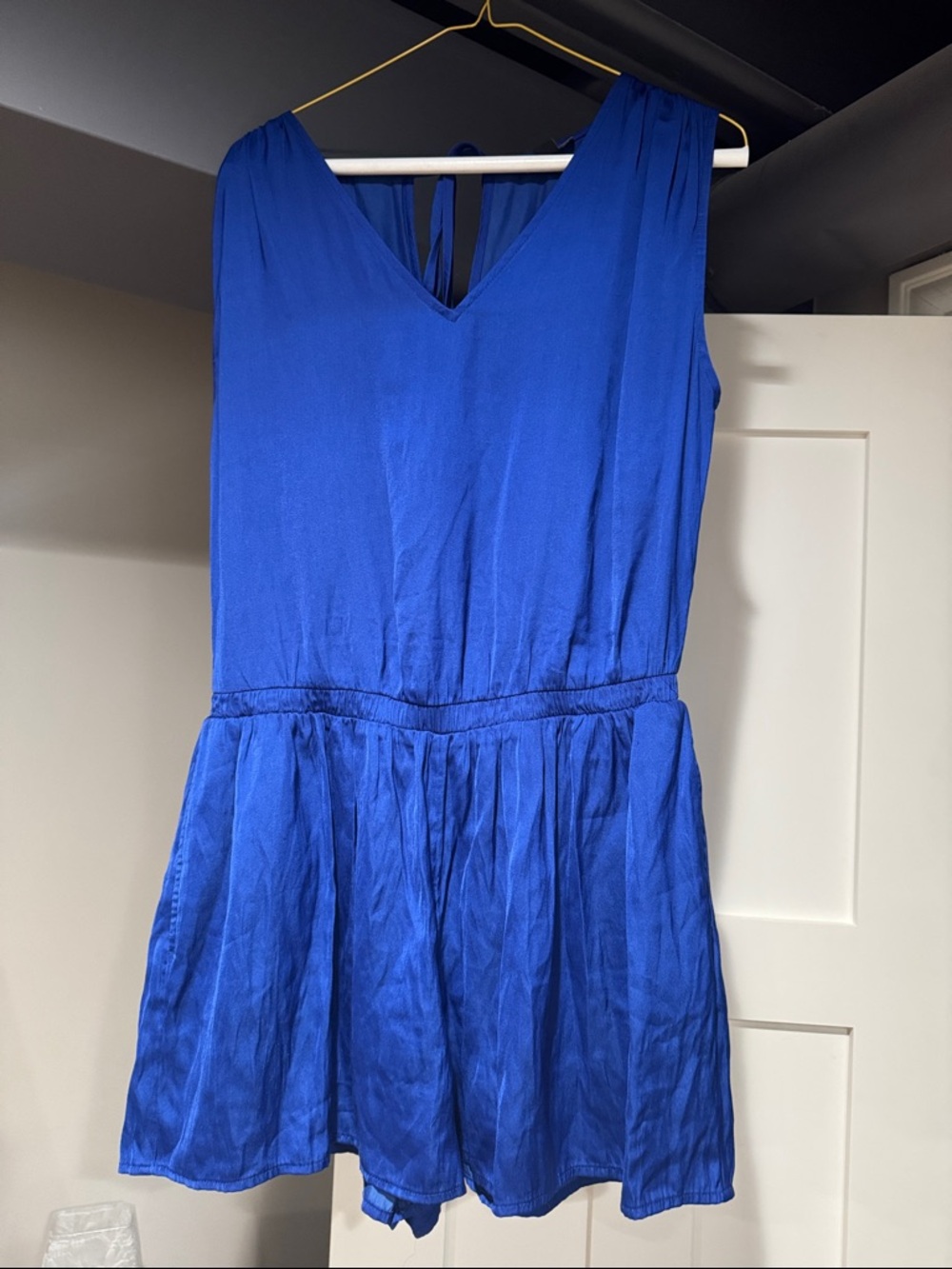 LOFT Blue V-Neck Sleeveless Women's Romper